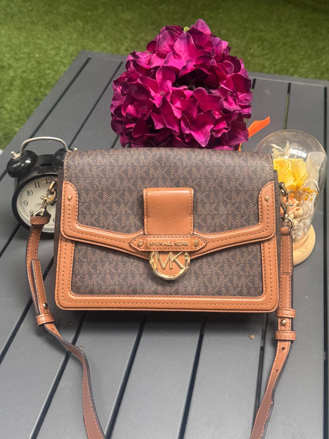 Michael Kors Brown Monogram Crossbody Bag