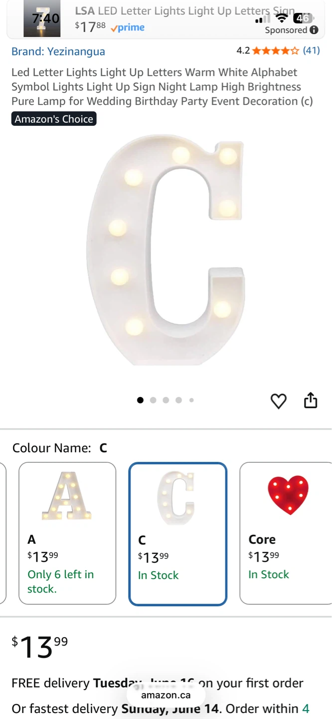 Set of 6 Marquee Letters CHERRY 🍒 - photo 2