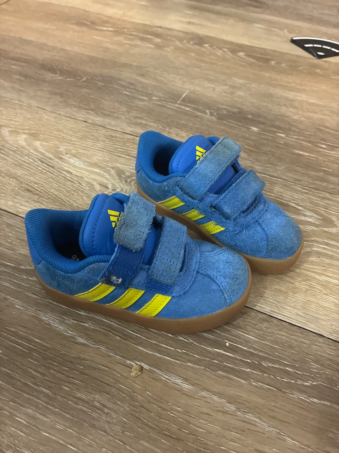 Adidas Blue & Yellow Velco Sneakers - Kids