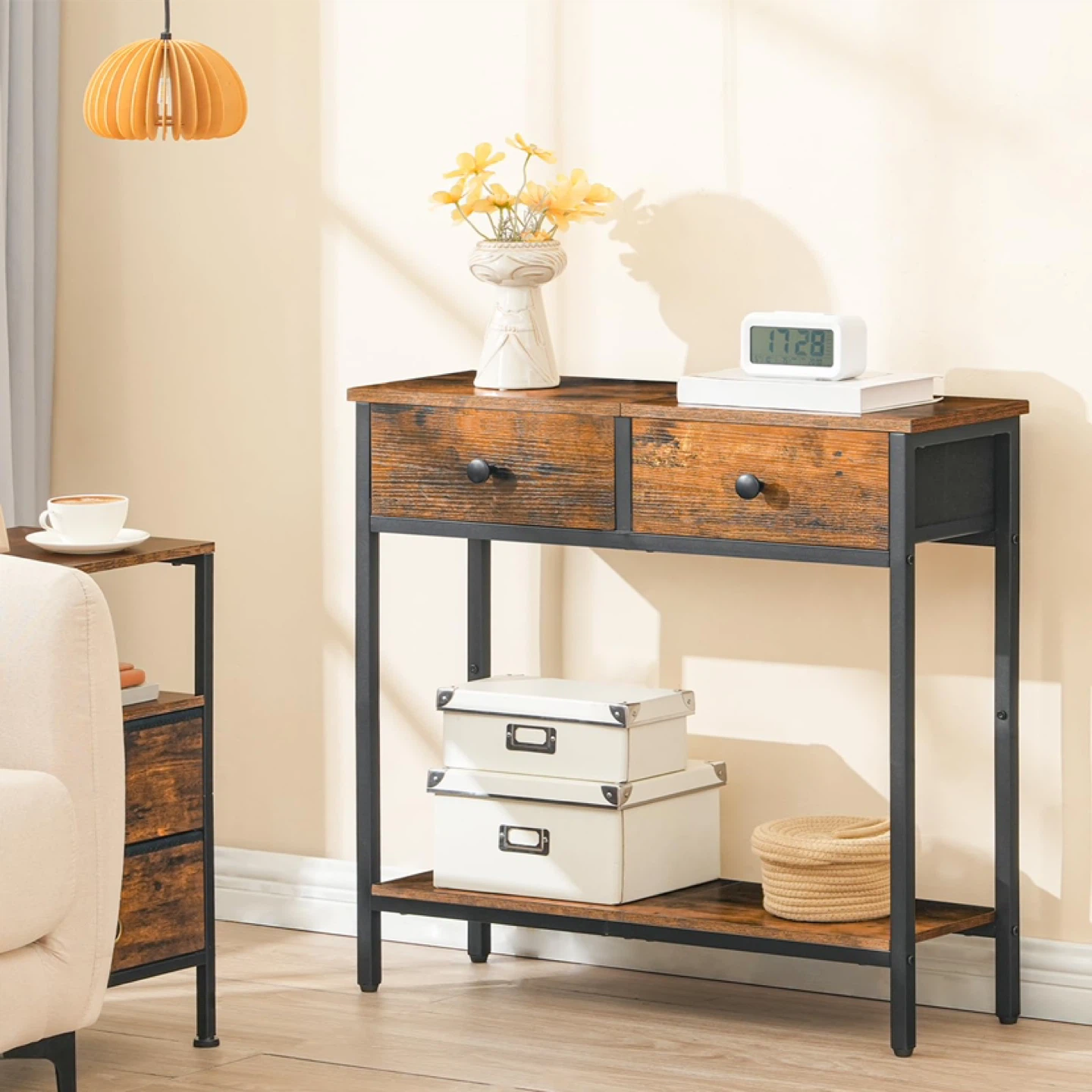 HOOBRO Narrow Console Table with 2 Fabric Drawers - photo 3