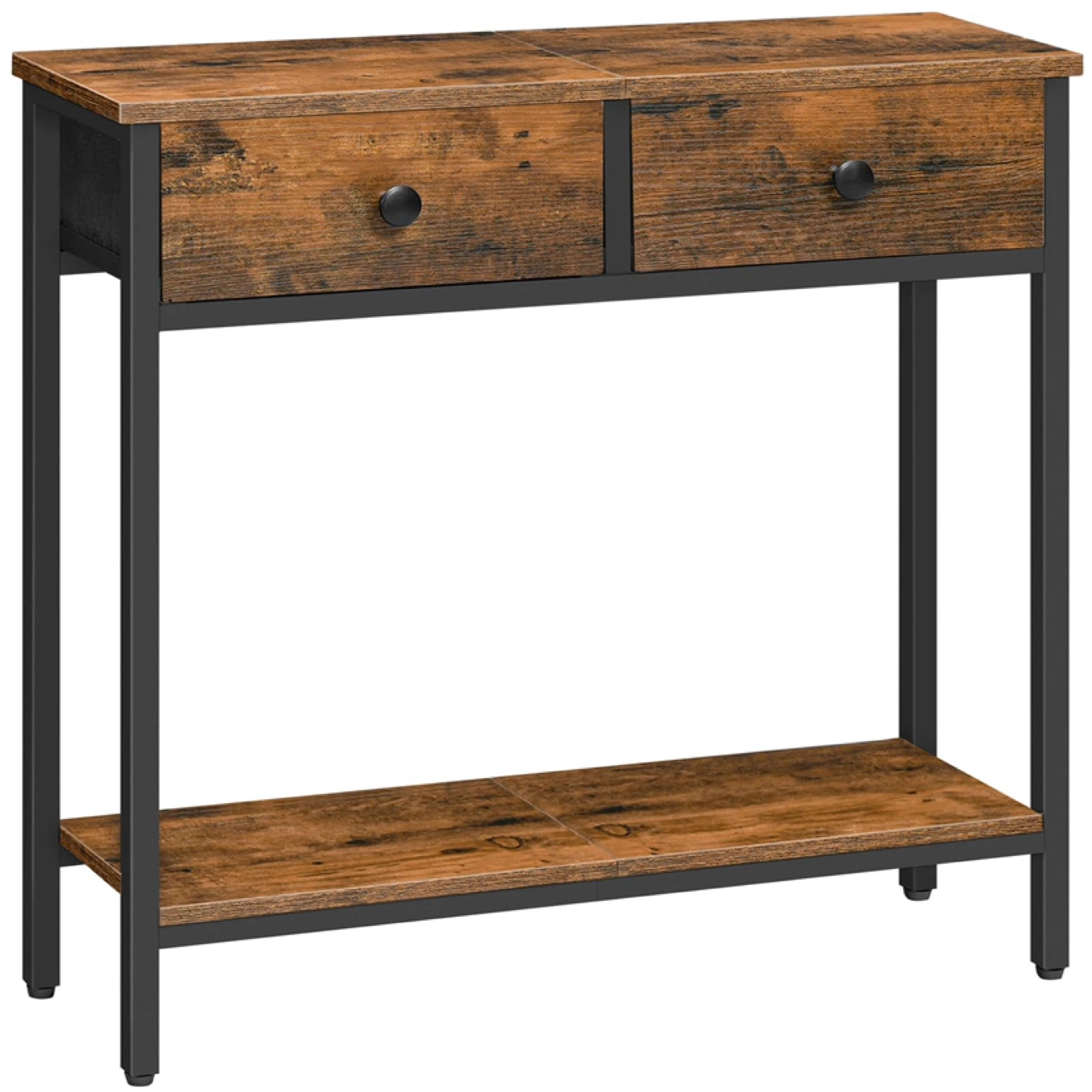 HOOBRO Narrow Console Table with 2 Fabric Drawers