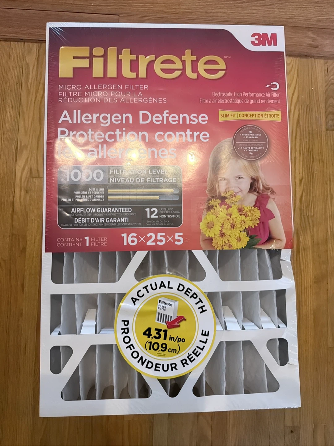 Filtrete 16x25x5 Air Filter - Allergen Defense