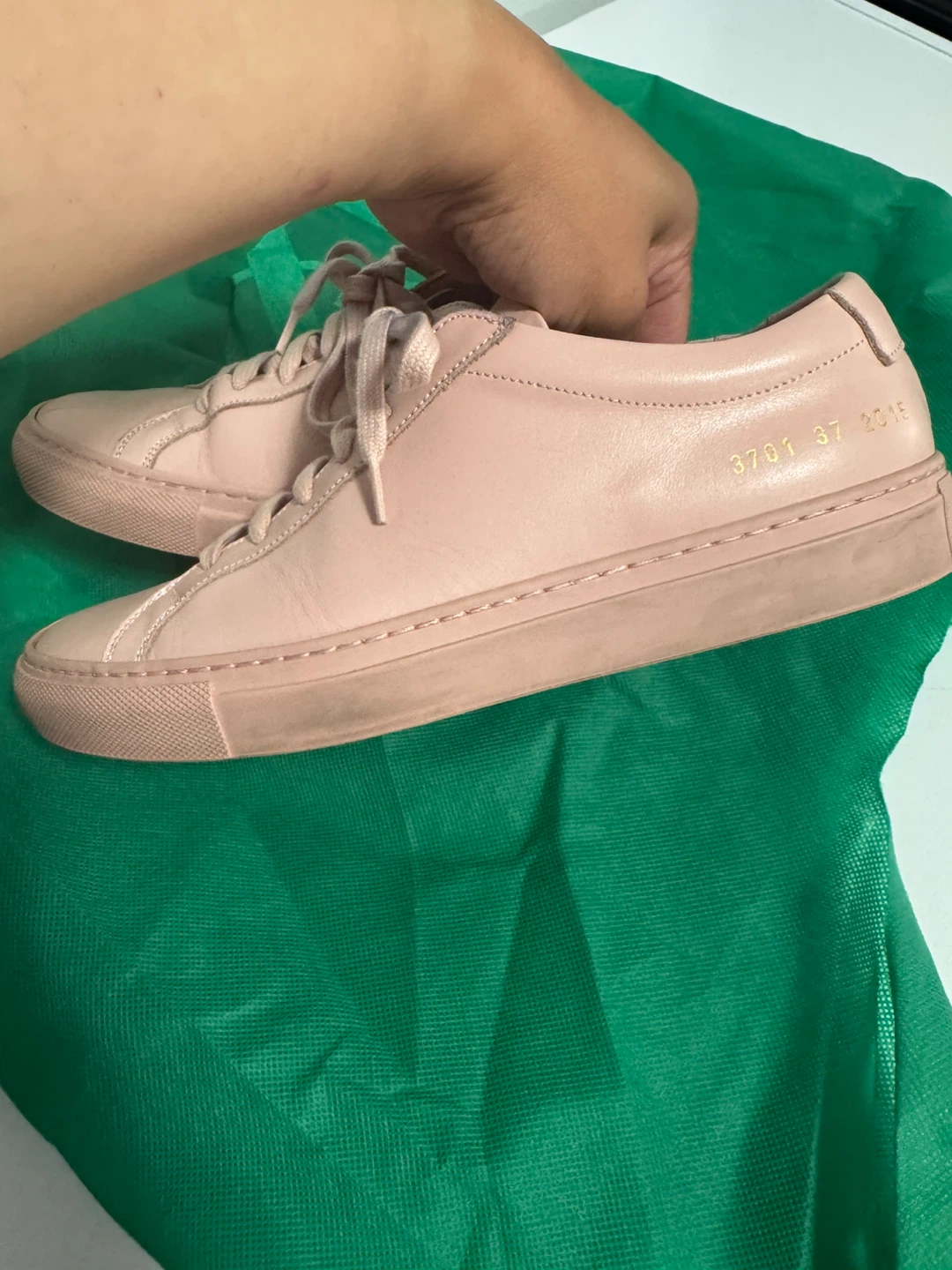 Common Projects Blush Pink Leather Sneakers - photo 4