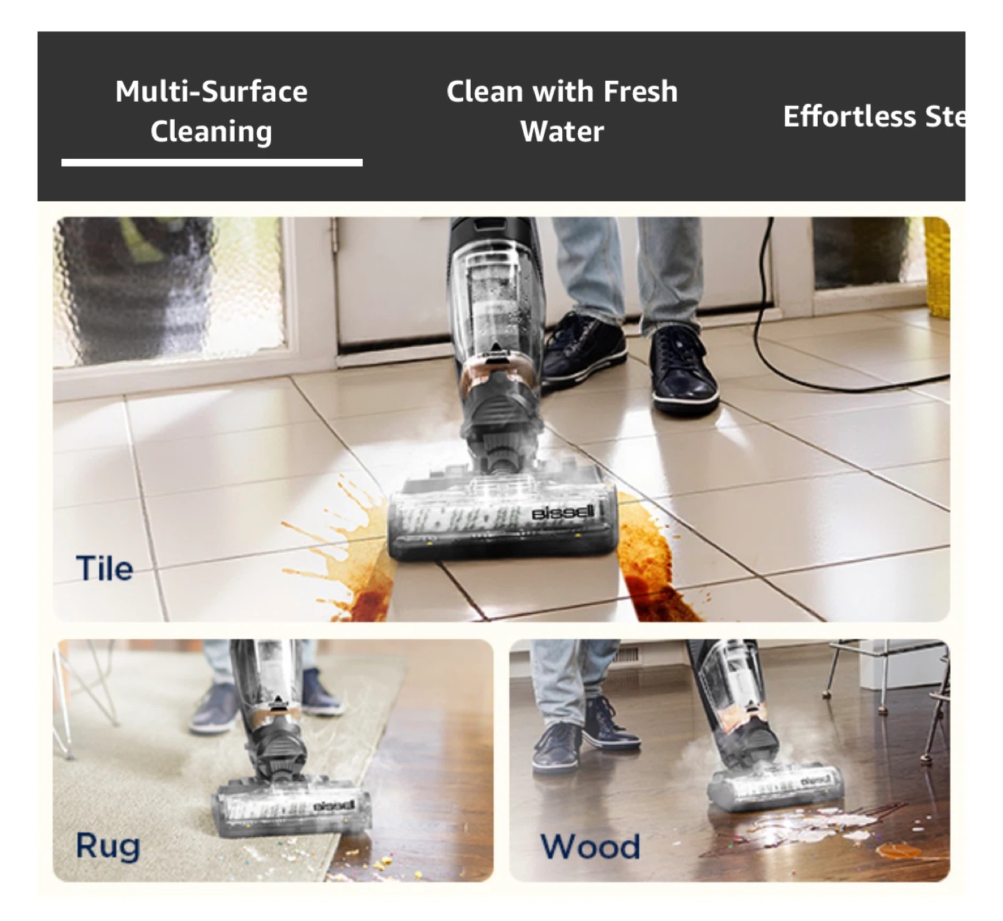 Bissell CrossWave HydroSteam Plus Steam Mop (Wet Dry Vacuum) - photo 3