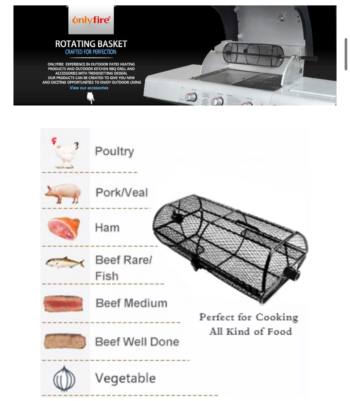BBQ Rotisserie Grilling Basket - photo 4