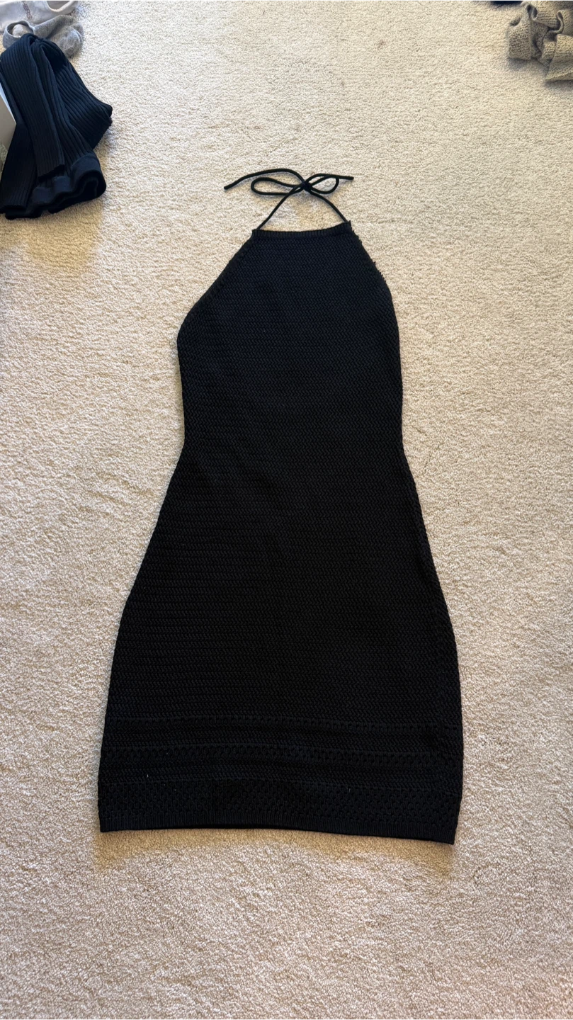 Wilfred Black Knit Halter Dress