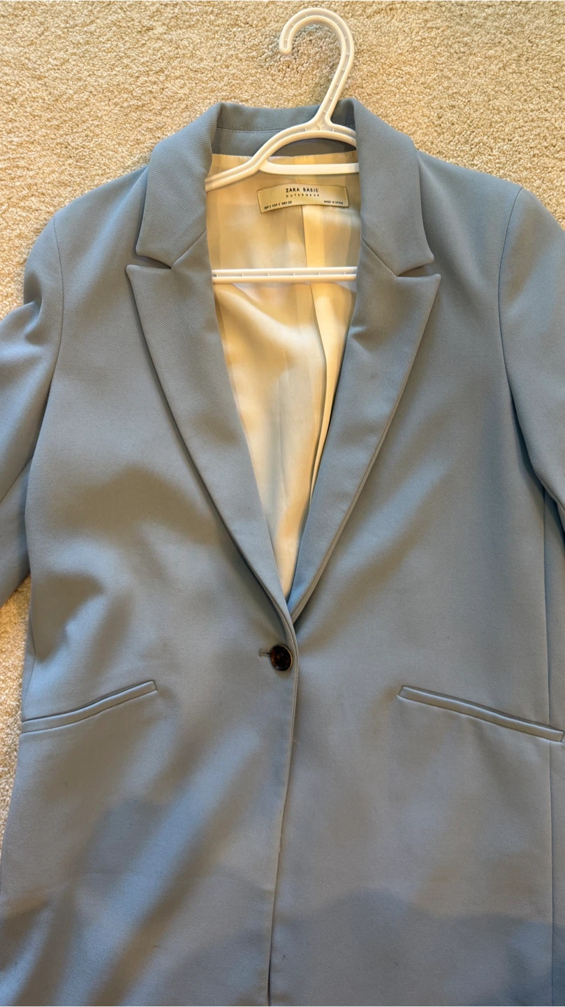 Zara Basic Light Blue Blazer - photo 4