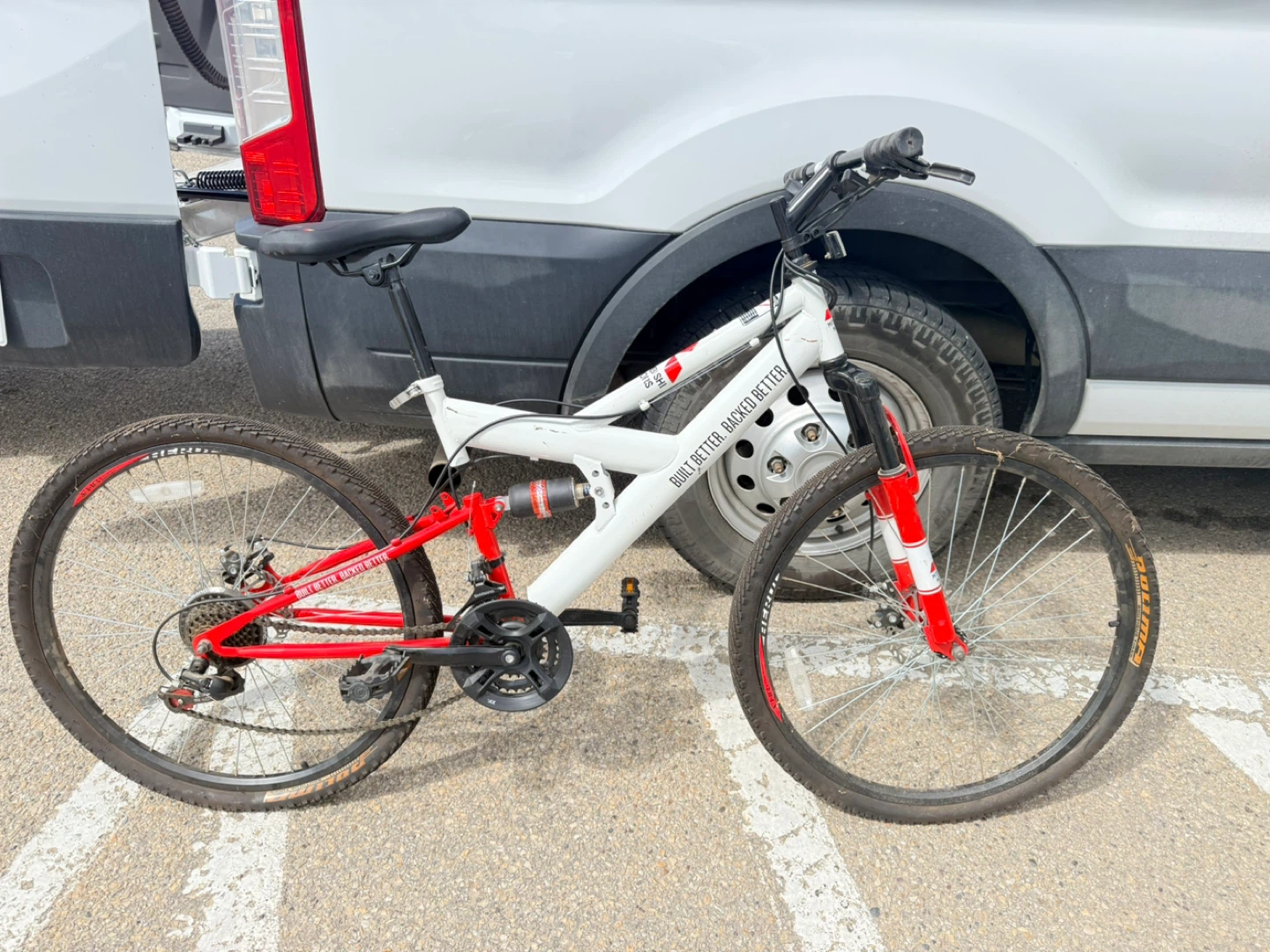 White and Red Mountain Bike
