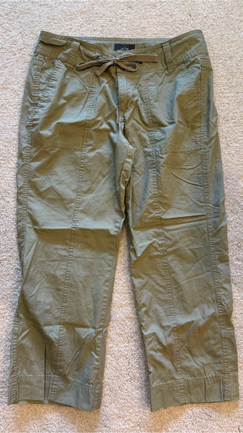 Jacob Connexion Green Cropped Cargo Pants Size 7/8 - photo 2