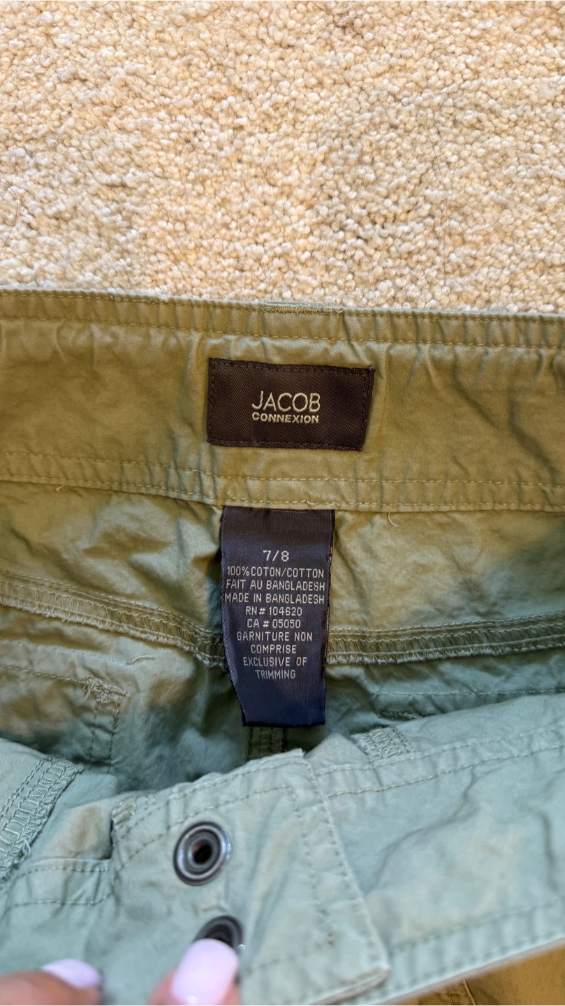 Jacob Connexion Green Cropped Cargo Pants Size 7/8 - photo 3