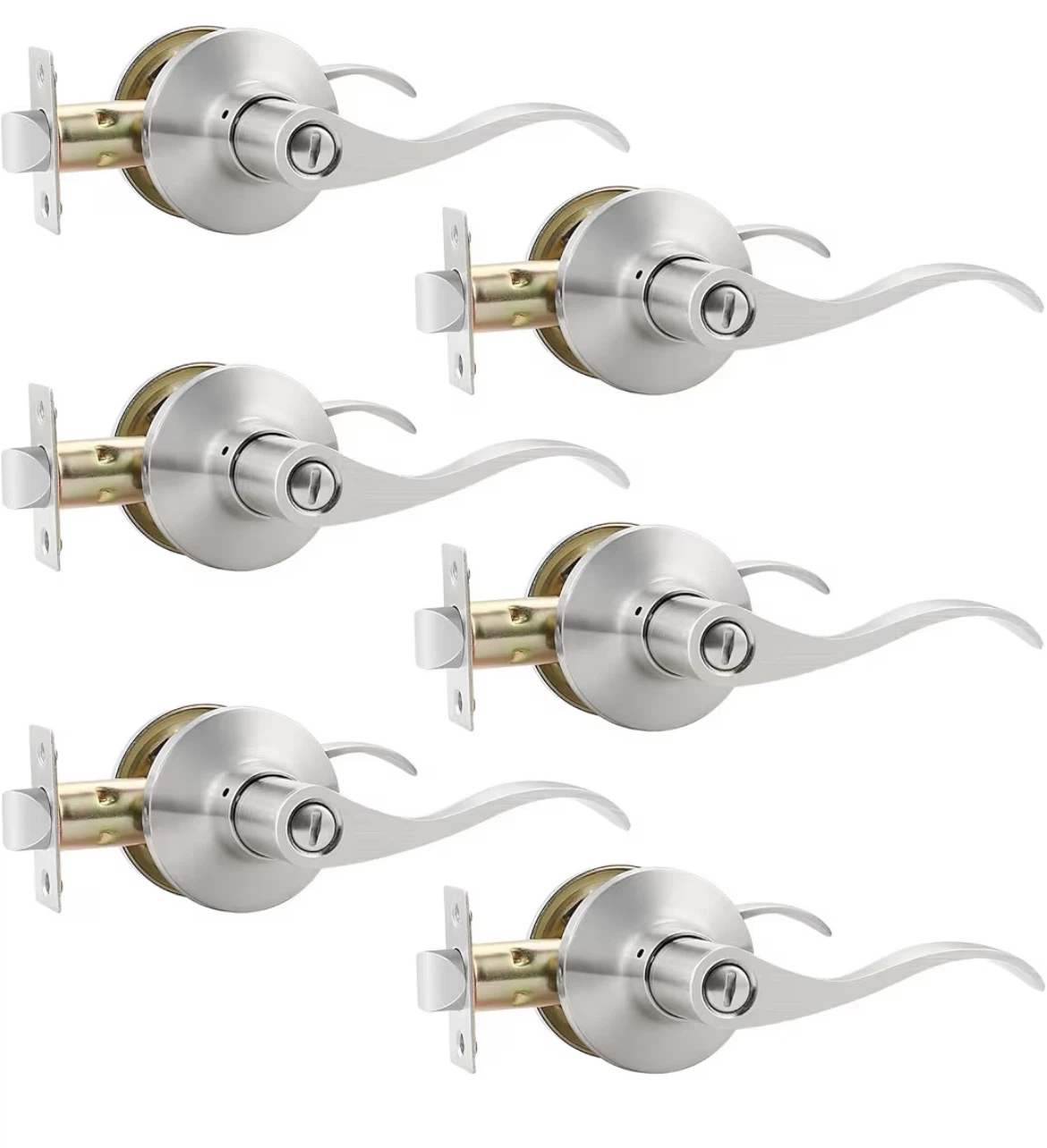 6-Pack Satin Nickel Lever Door Knobs - photo 2