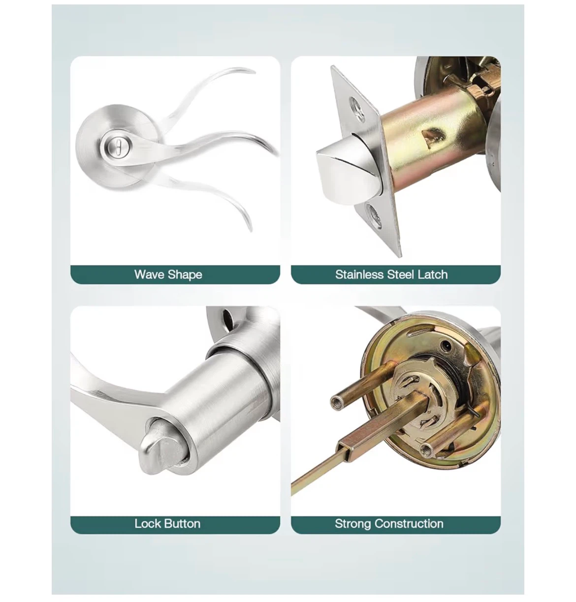 6-Pack Satin Nickel Lever Door Knobs - photo 3