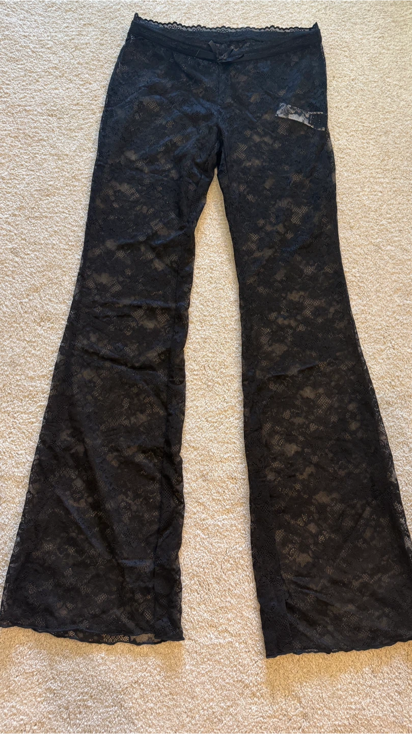 Black Lace Flare Pants - photo 2