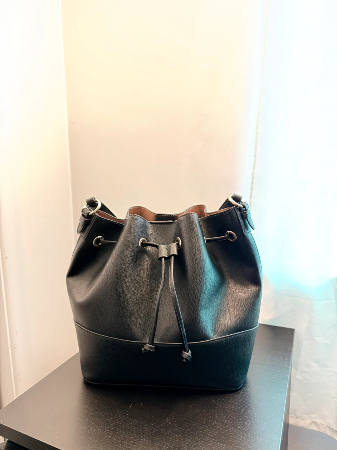 H&M Black Bucket Bag with Pouch
