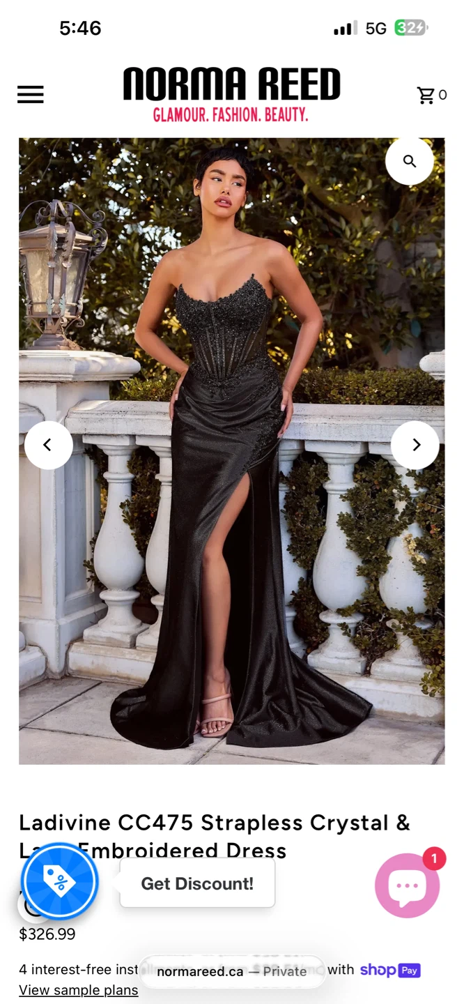 Norma Reed Strapless Crystal & Lace Embroidered Dress