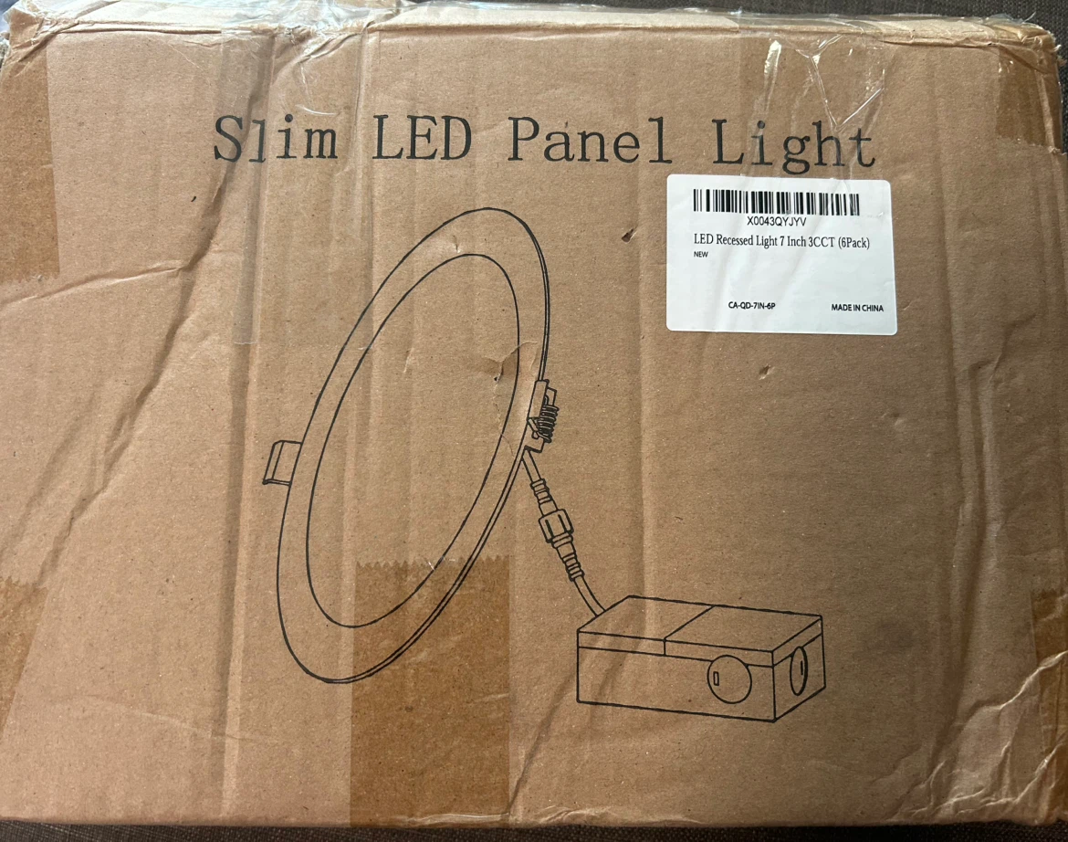 Slim LED Panel Light - 7 Inch Recessed Lights (6 Pack)