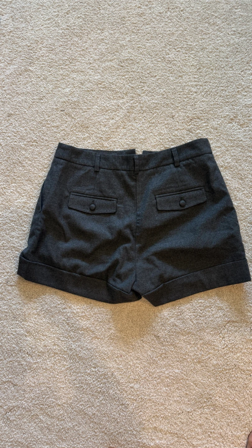 Dark Grey Wool Blend Dress Shorts - photo 2
