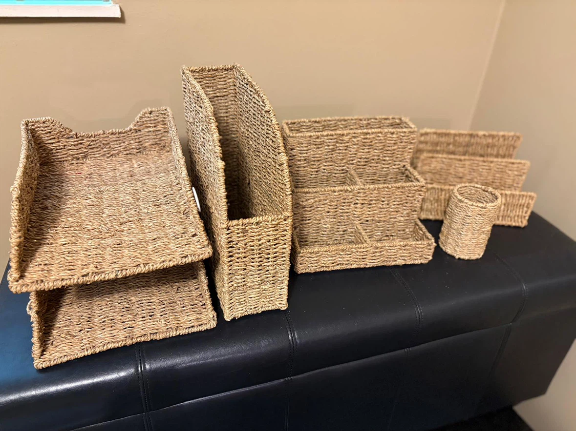 Woven Basket Set - Desk Organizer and Storage Bins - photo 4