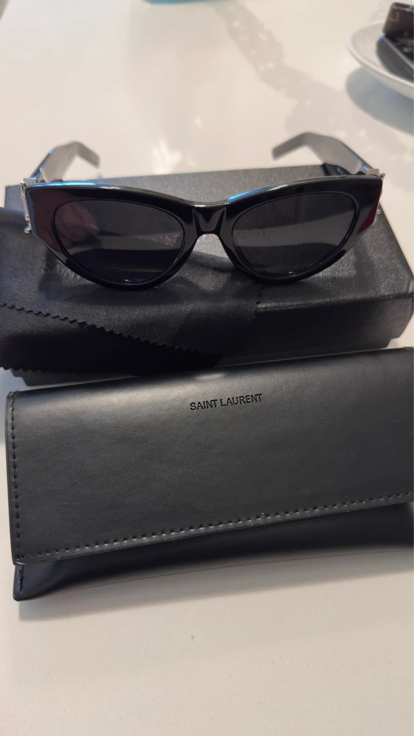 Saint Laurent Black Cat-Eye Sunglasses