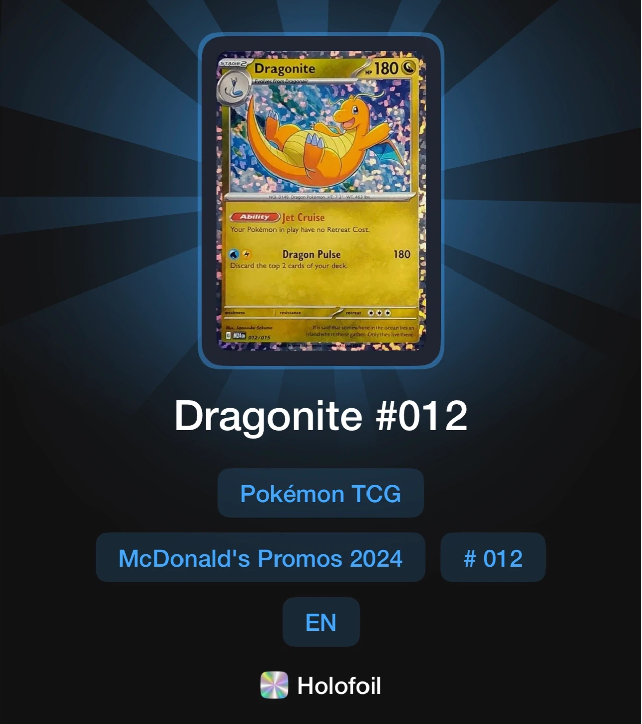 Dragonite #012 Pokémon TCG Card - photo 3