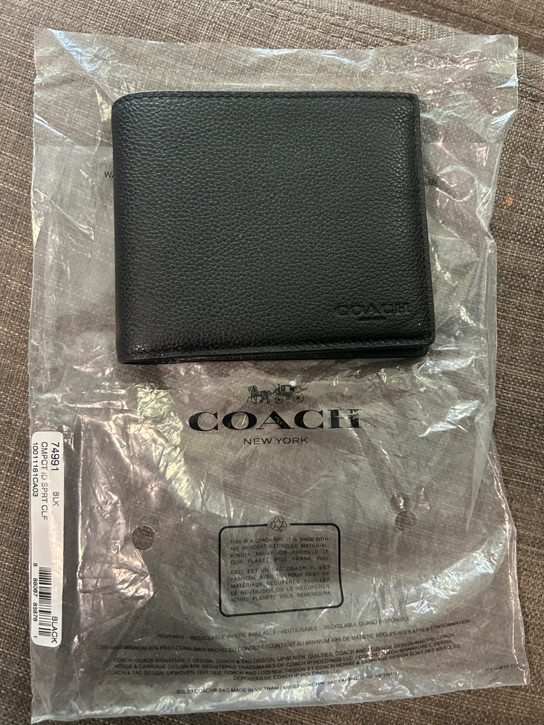 Coach Black Men’s Leather Bifold Wallet
