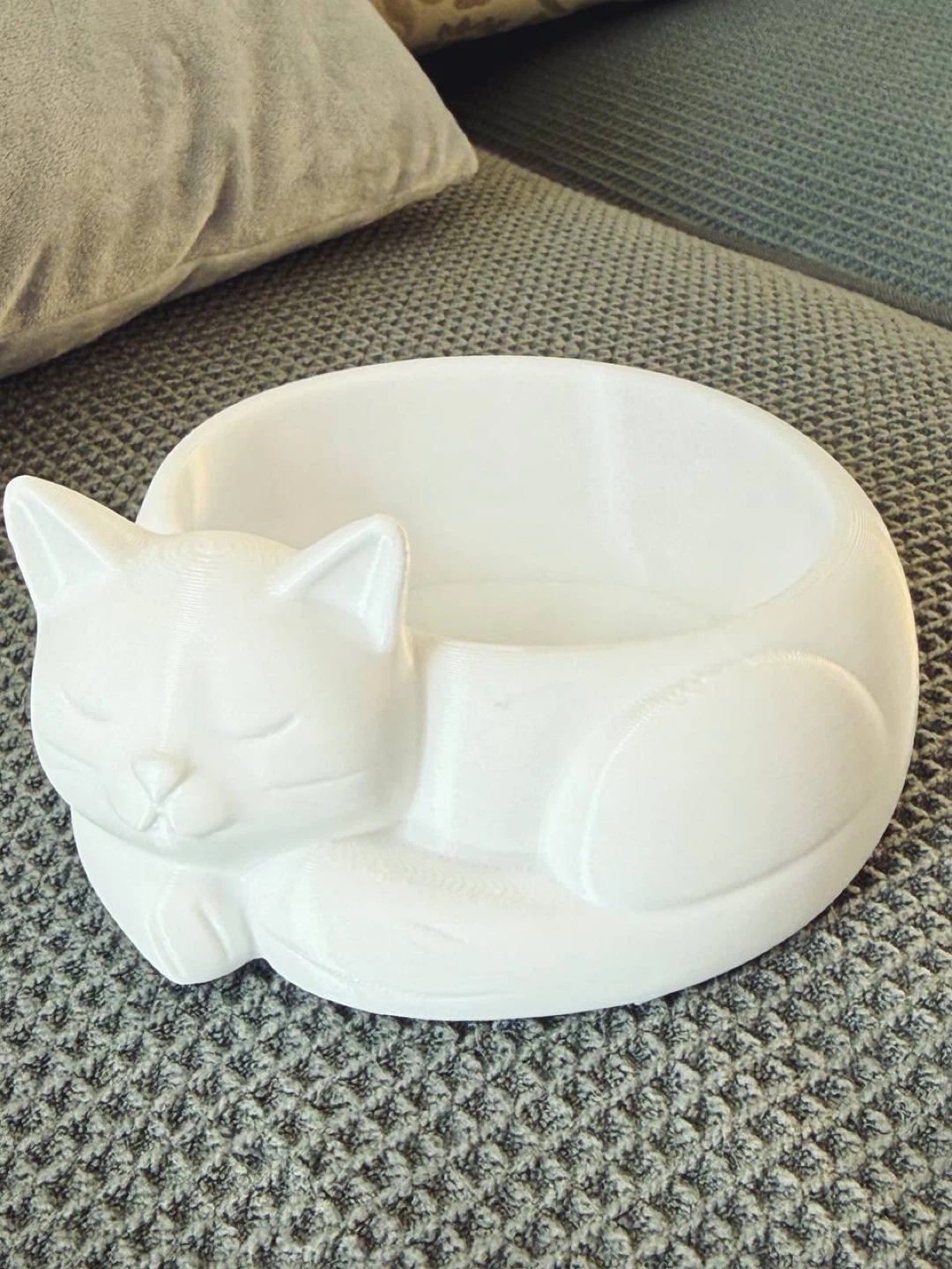 White Sleeping Cat Jewelry & Storage Tray - photo 3