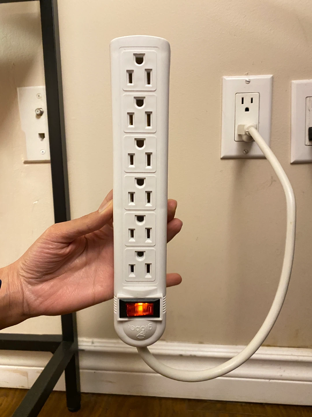 Multi-Outlet Surge Protector Power Strip With Button