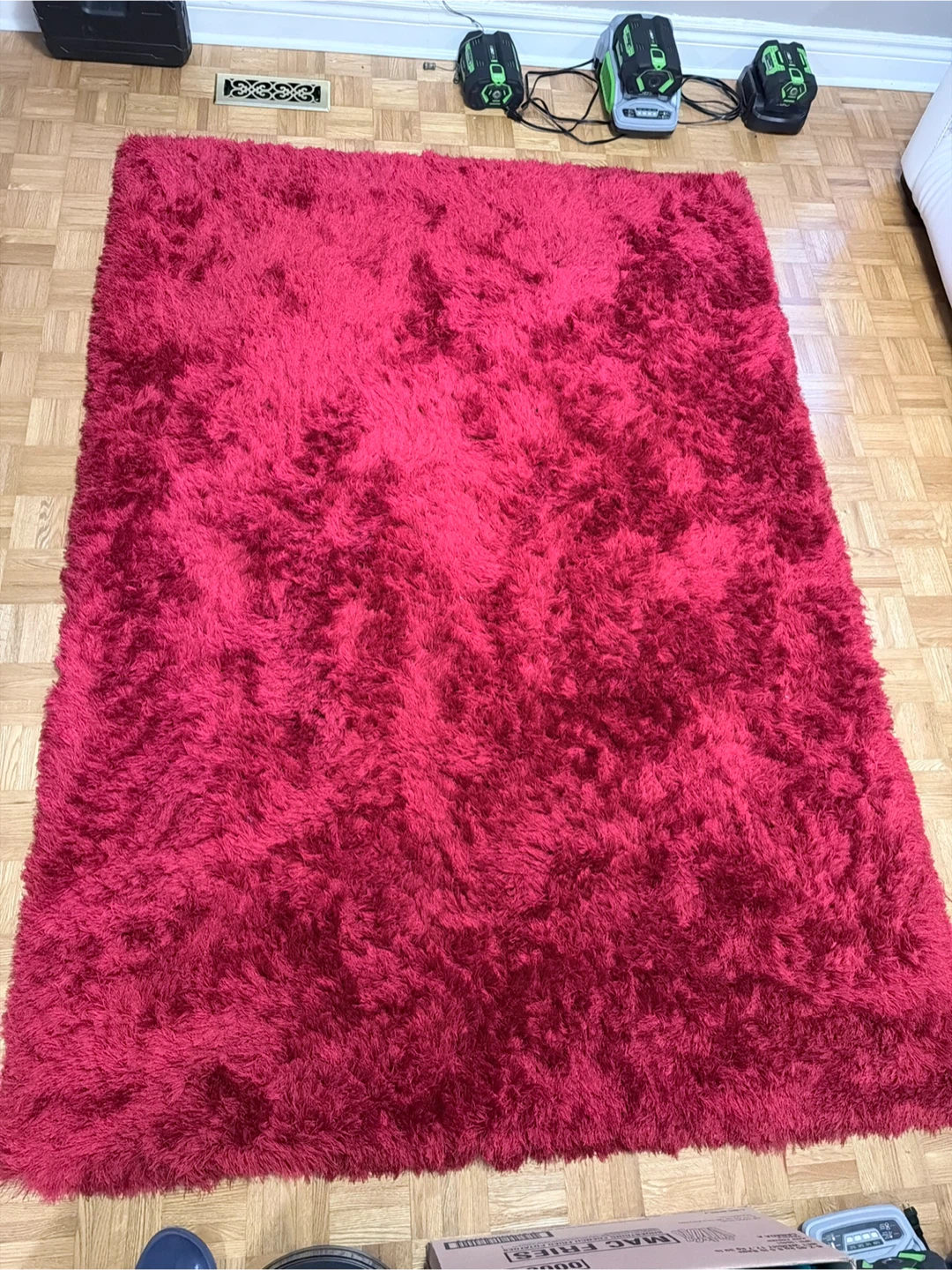 Shaggy Rug - Bright Red 7X5 Feet