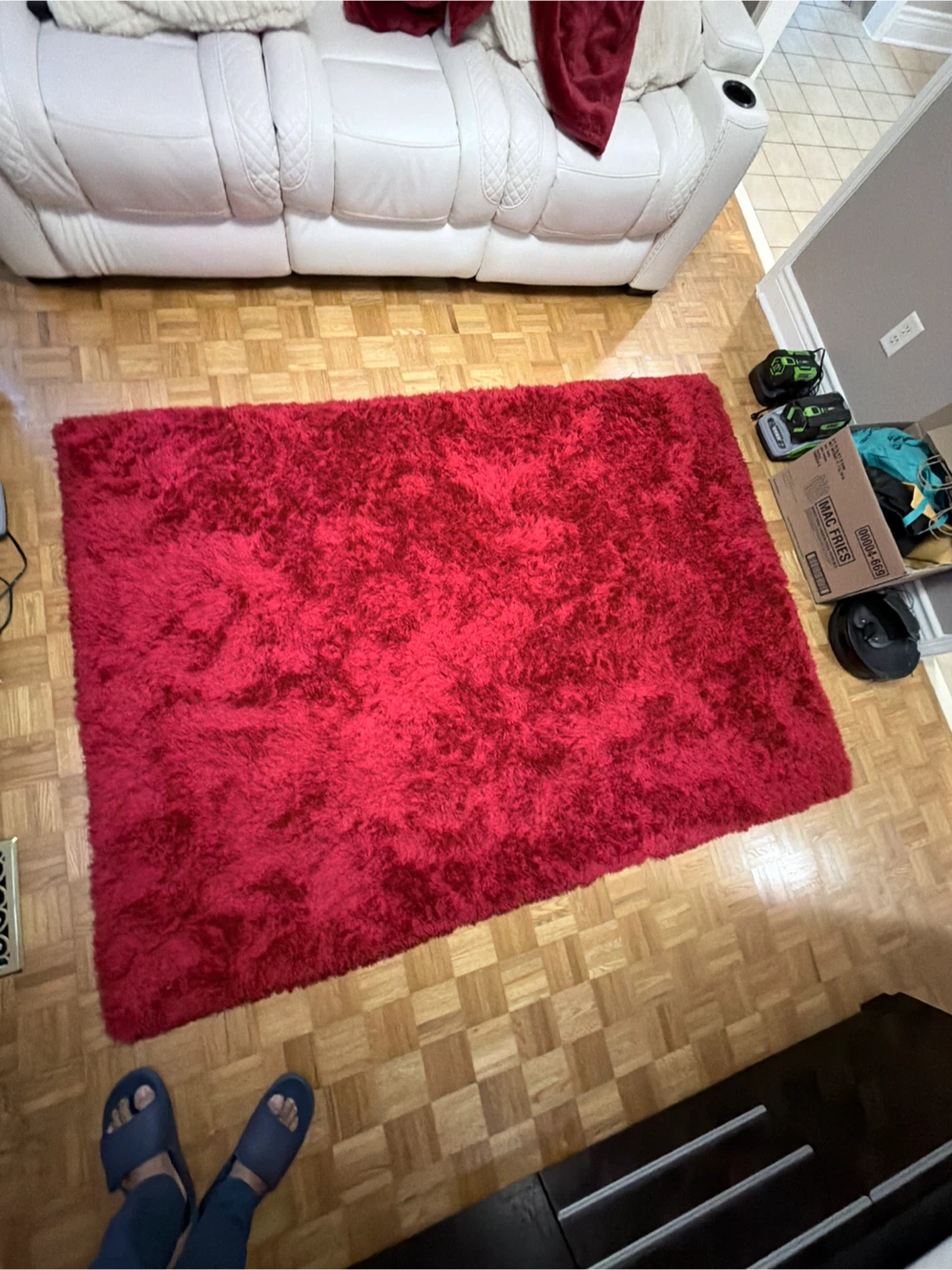 Shaggy Rug - Bright Red 7X5 Feet - photo 2