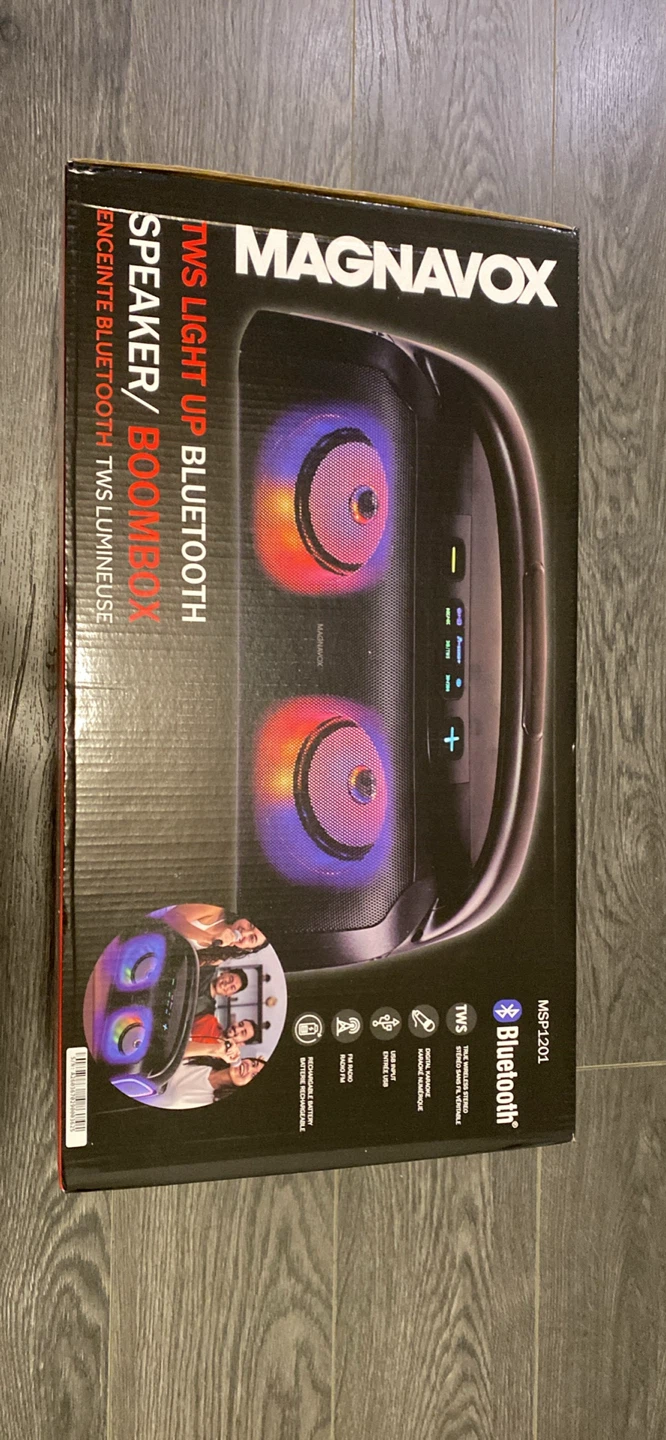 Magnavox MSP1201 TWS Light Up Bluetooth Speaker/Boombox