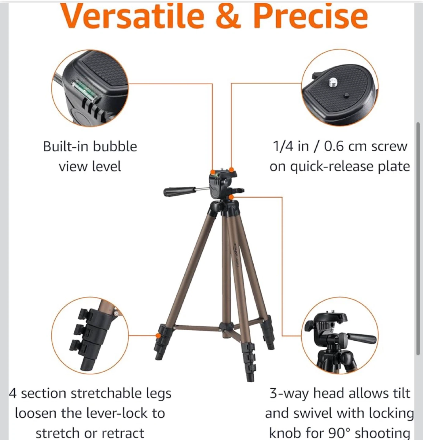 Amazon Basics 50-Inch Tripod with Carrying Bag - photo 4