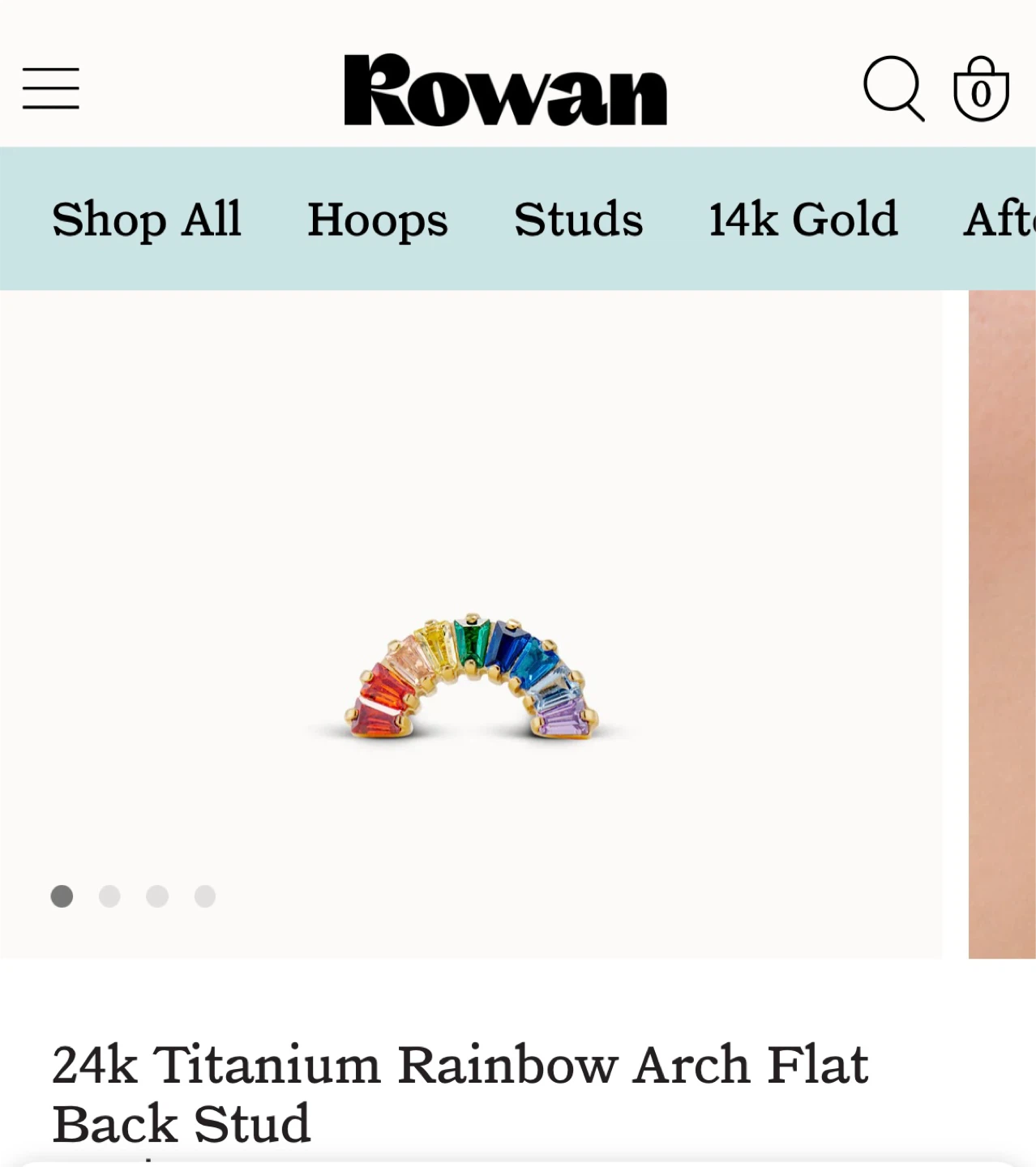 Rowan 24k Titanium Rainbow Arch Flat Back Stud - photo 2