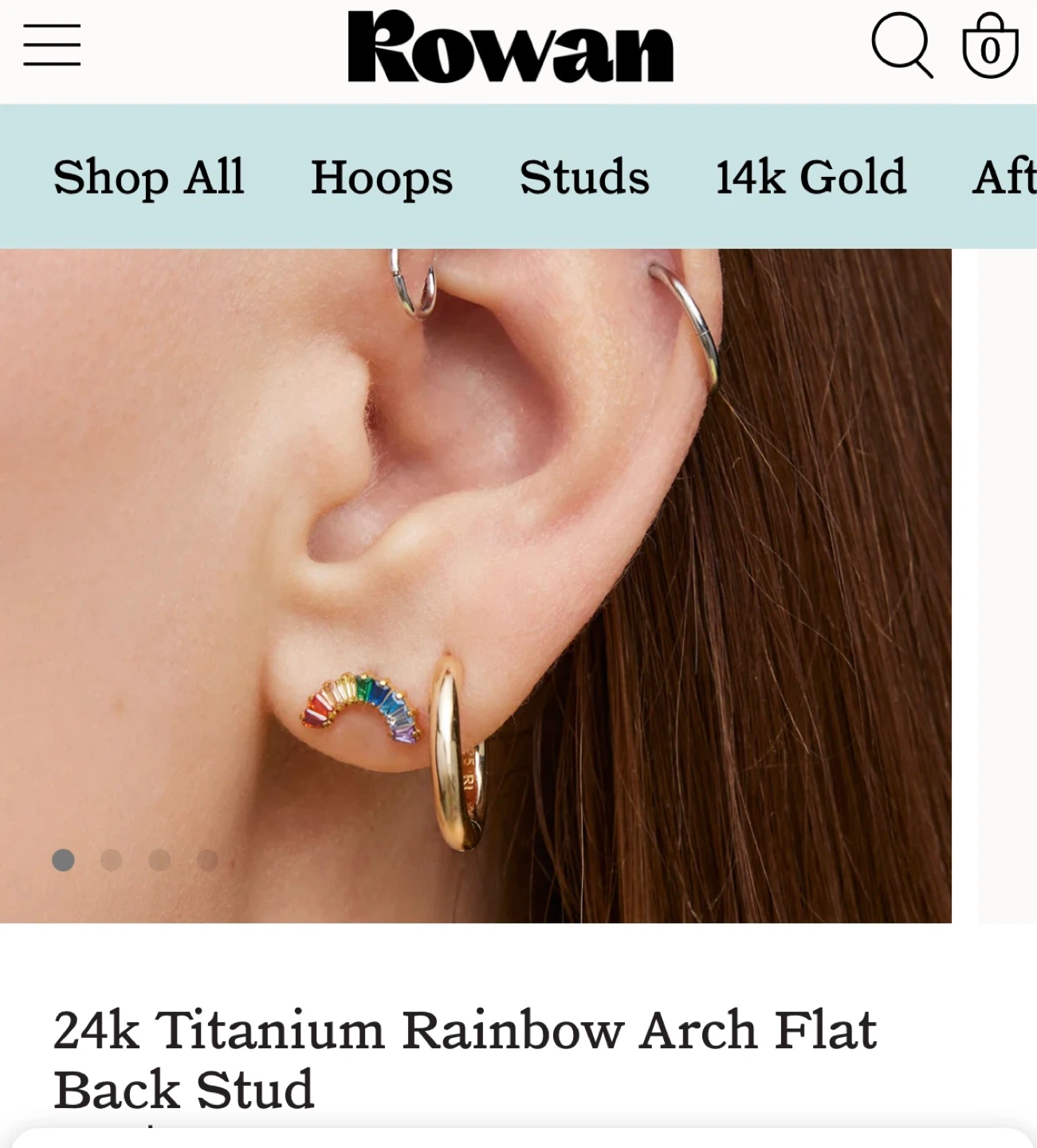 Rowan 24k Titanium Rainbow Arch Flat Back Stud - photo 3
