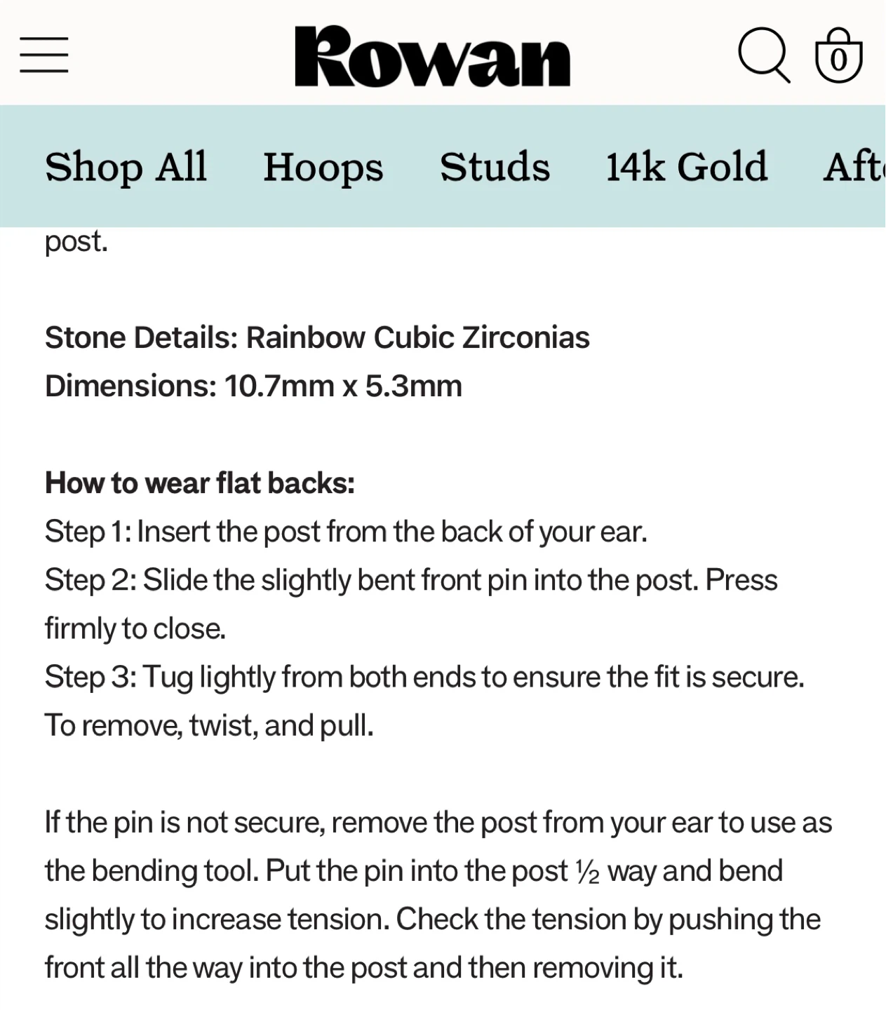 Rowan 24k Titanium Rainbow Arch Flat Back Stud - photo 5