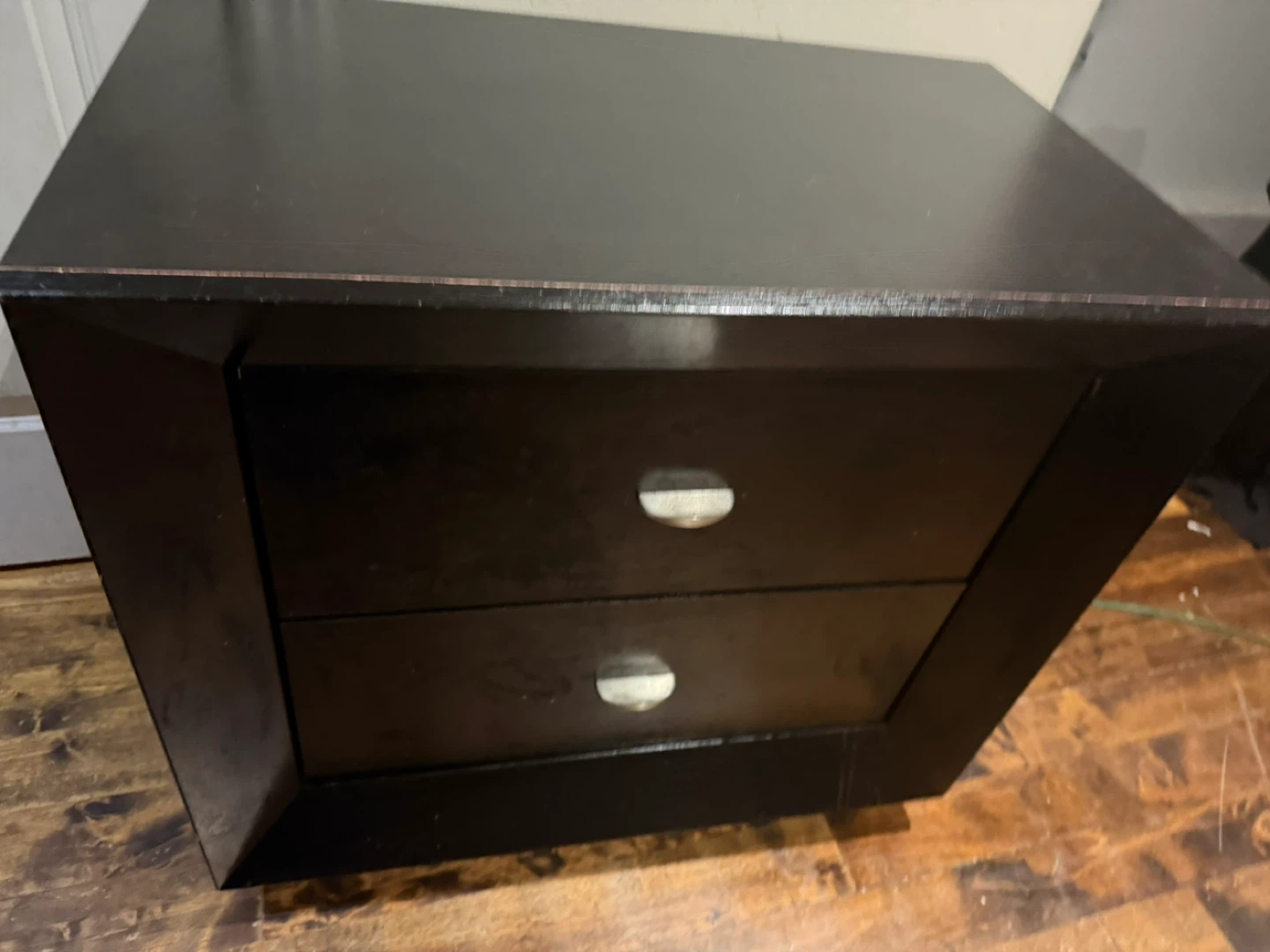 Dark Brown Two-Drawer Nightstand - photo 3