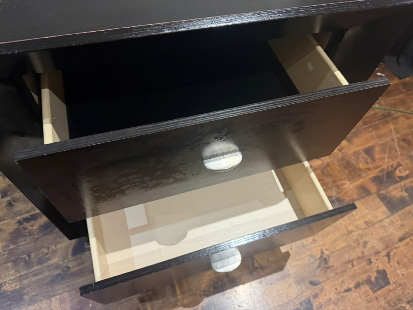 Dark Brown Two-Drawer Nightstand - photo 4