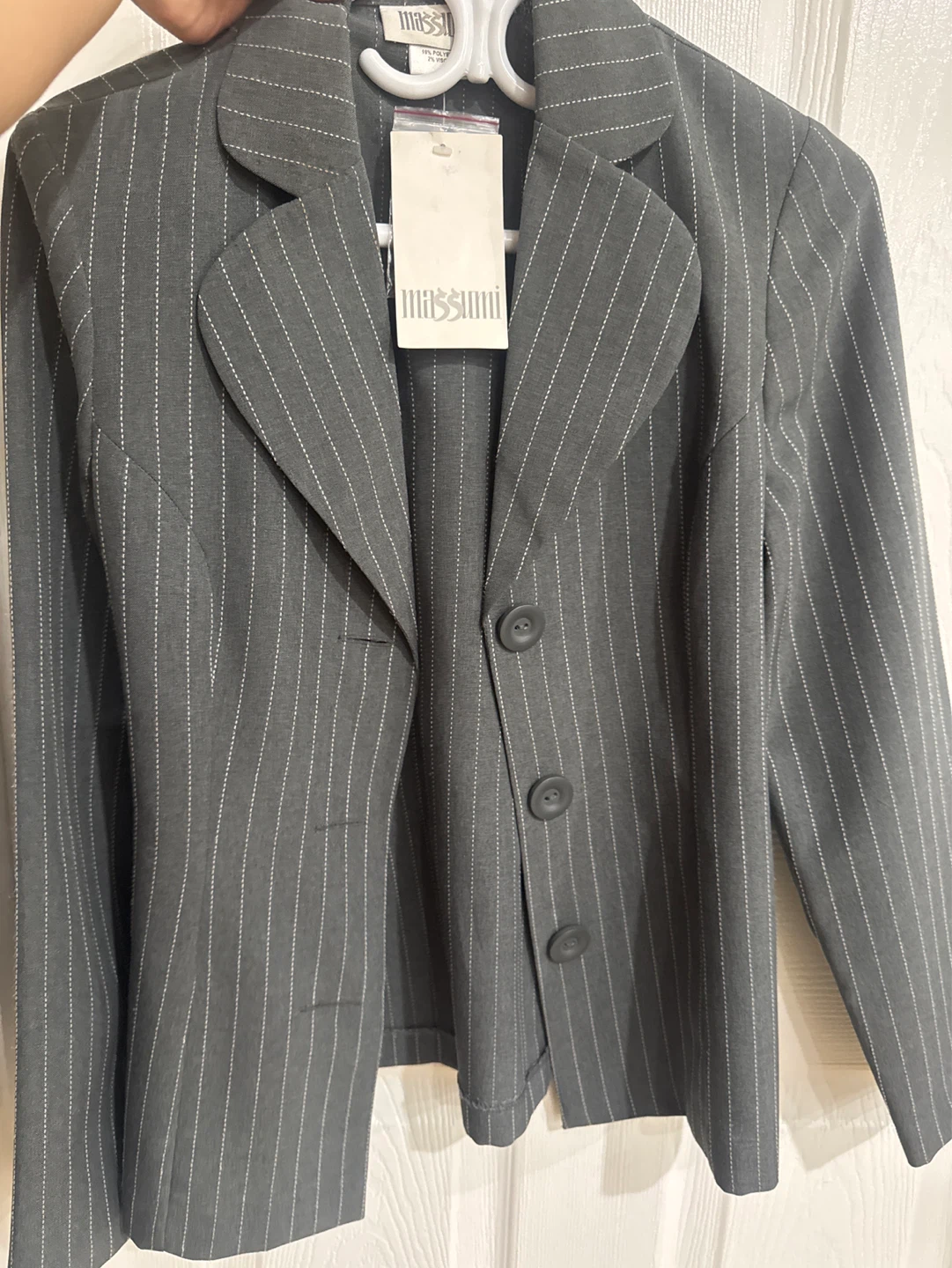 Massimi Pinstripe Suit Set - Grey - photo 3