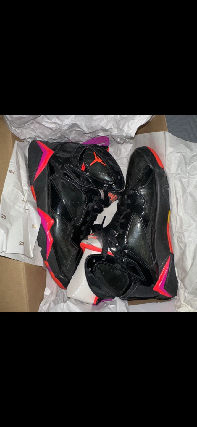 Air Jordan 7 Retro Black Gloss Size 8 Woman’s 313358-006 - photo 4