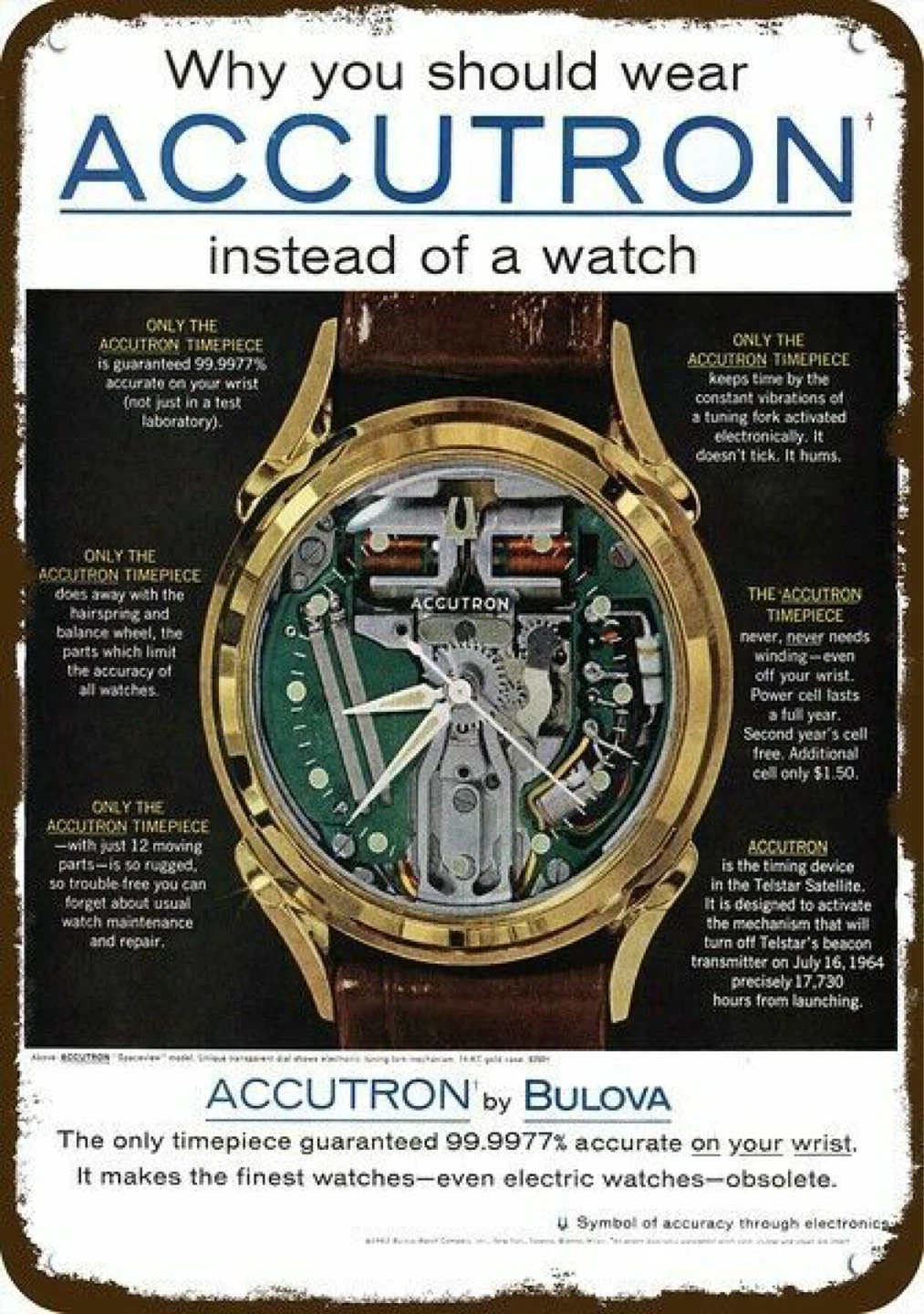 Accutron by Bulova Watch Display Sign