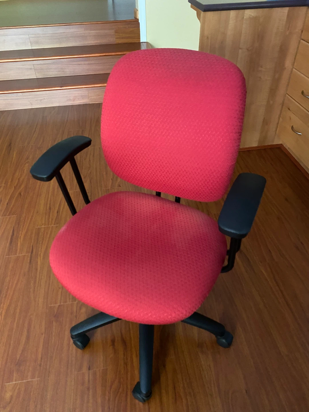 Red Office Chair with Black Accents