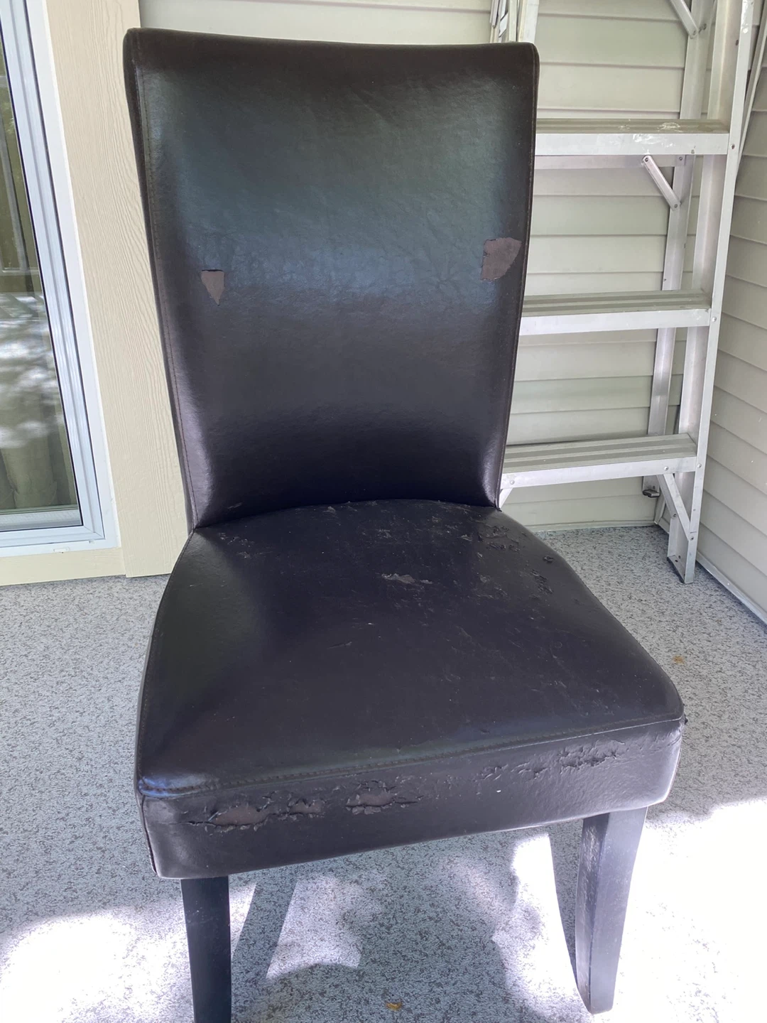 Dark Brown Faux Leather Dining Chair
