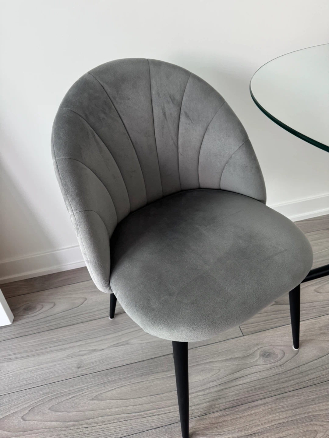 Glass Top Dining Set with 2 Grey Chairs - photo 3