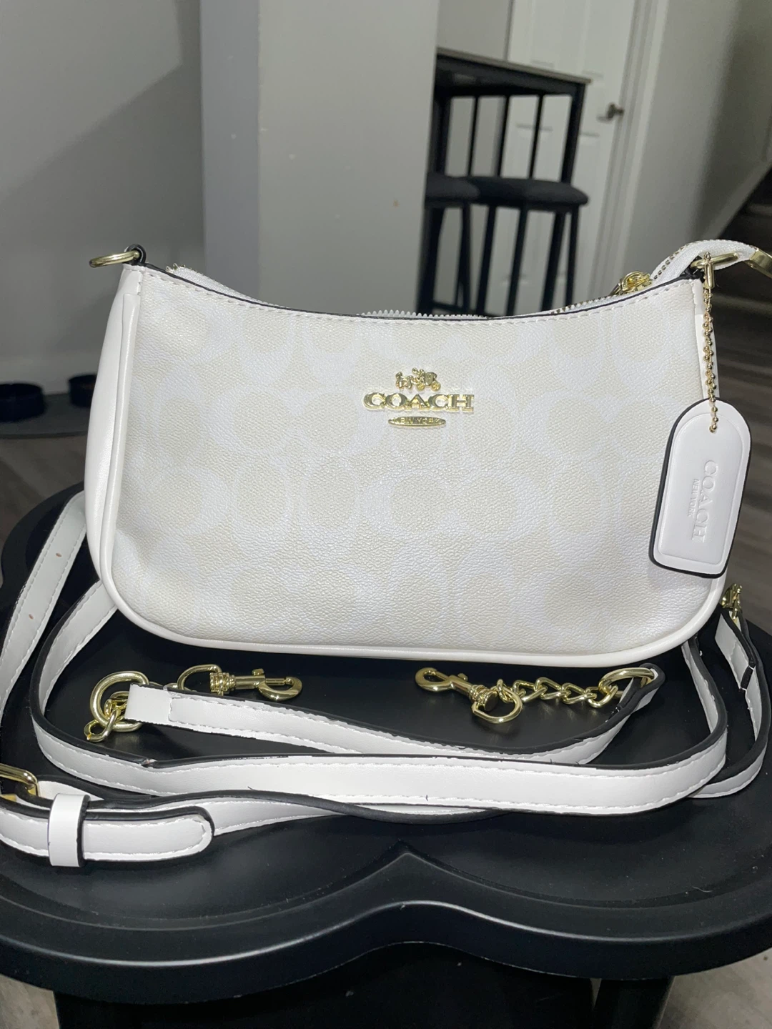 Coach White and cream color Shoulder Bag