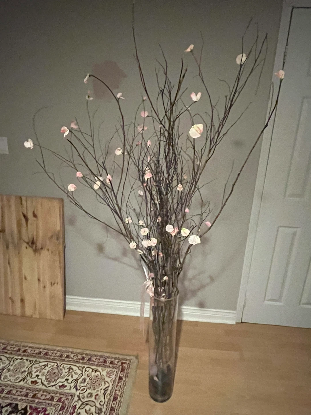 Decorative branches with pink blossoms