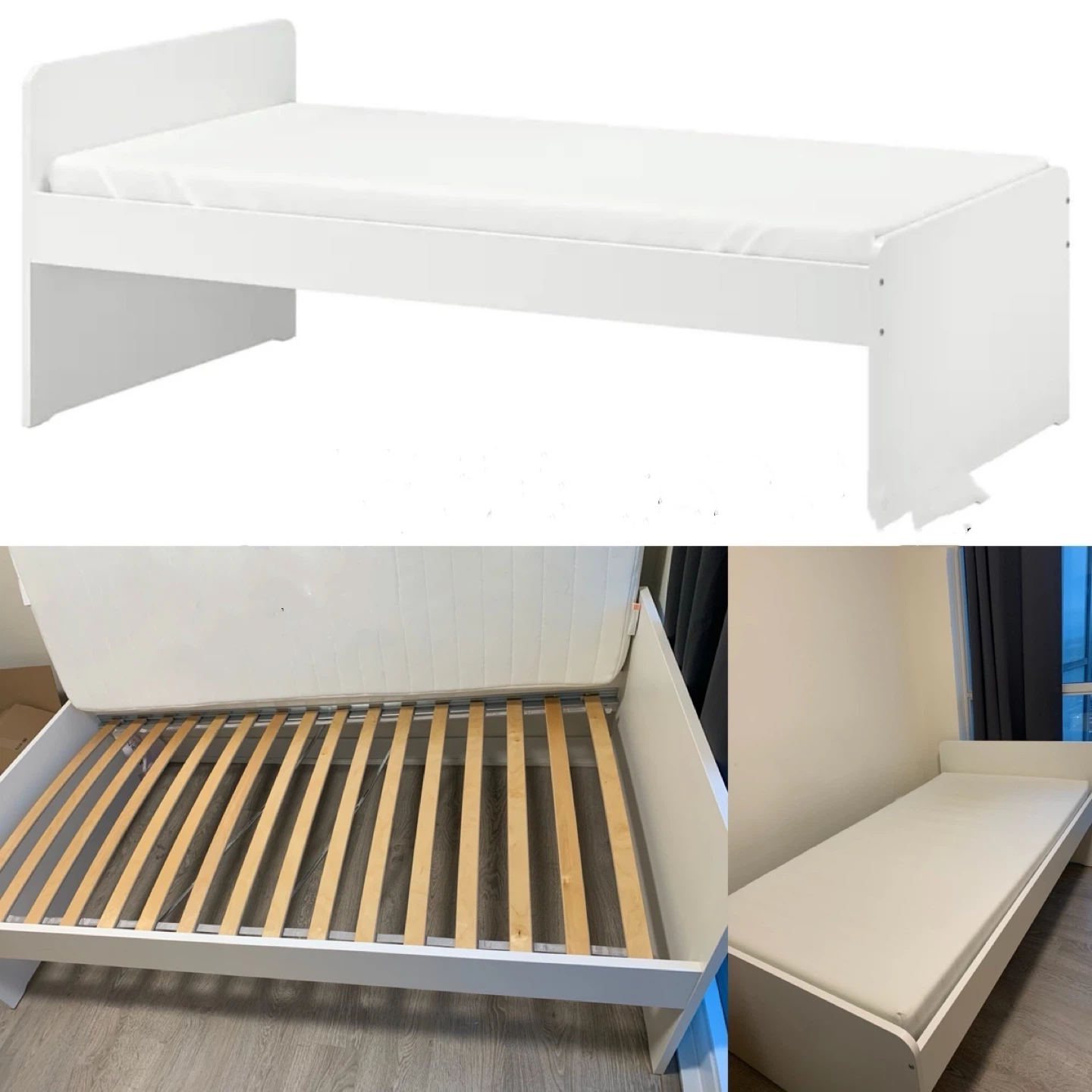 White Single Bed Frame - photo 2