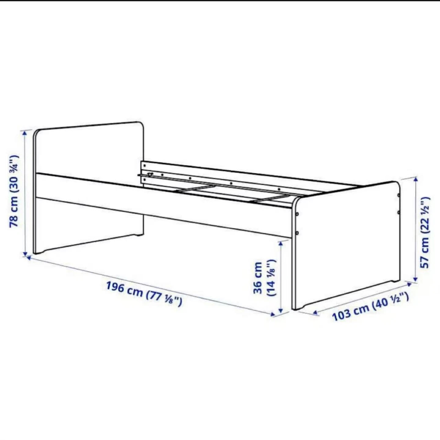 White Single Bed Frame - photo 3