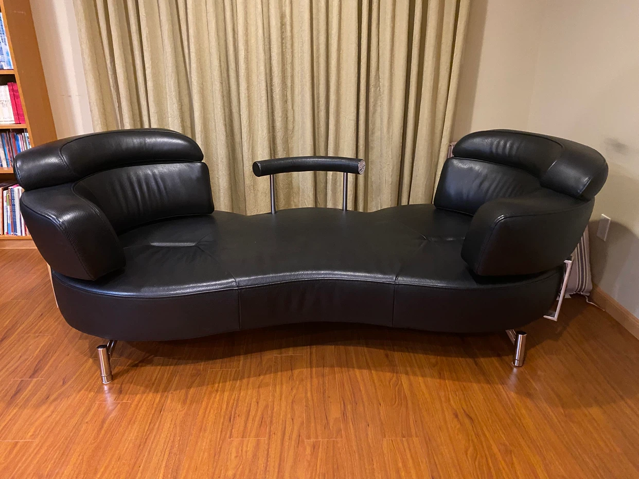 Black Leather Chaise Lounge