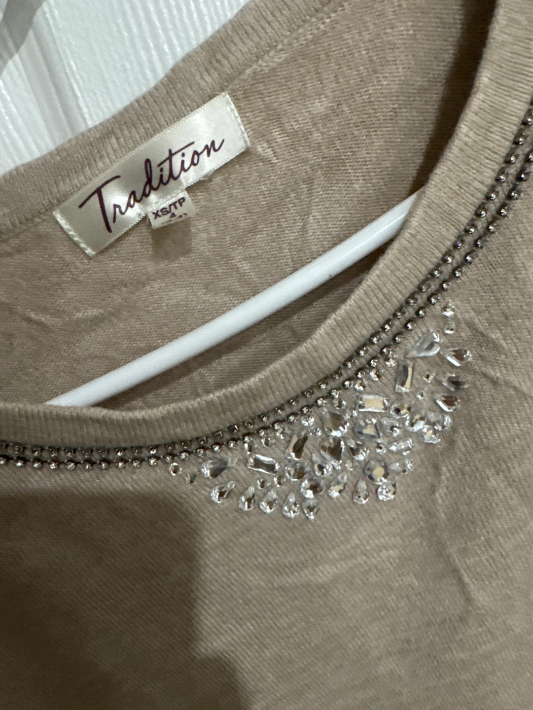 Tradition Women's Embellished Neckline Sweater XS/TP - photo 2