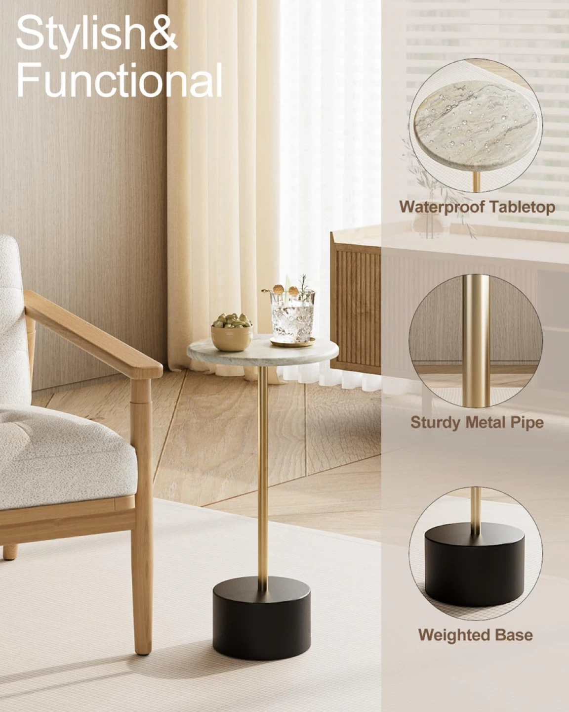 Aobafuir Round Side Table - photo 5