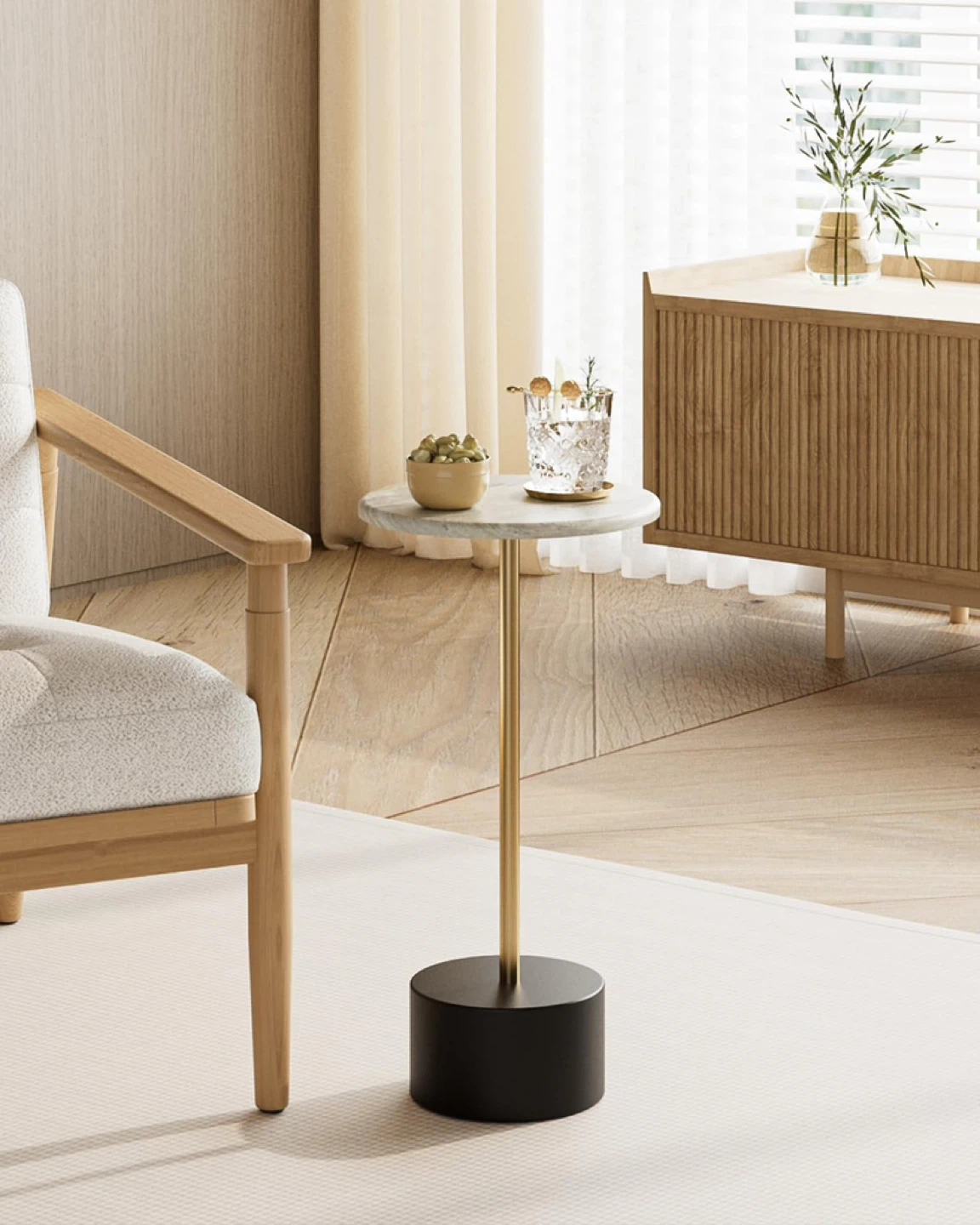 Aobafuir Round Side Table